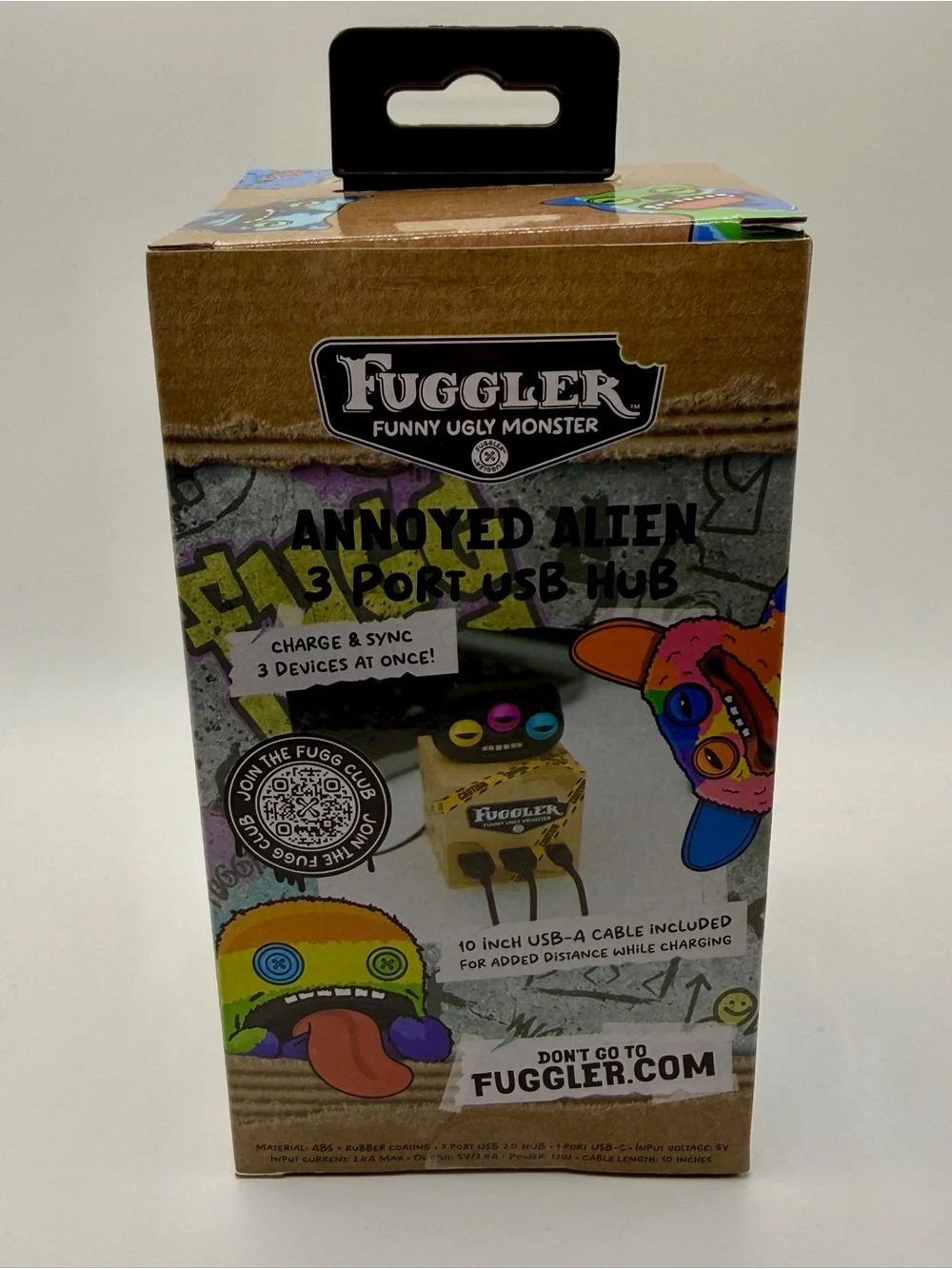 Fuggler Annoyed Alien 3-Port USB Hub - Yellow with Multicolor Eyes - Picture 5 of 6